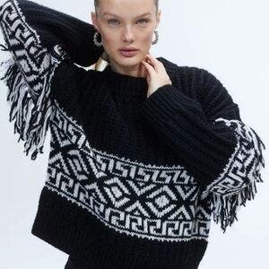 H&M New Relaxed-fit, jacquard-knit sweater with wool content